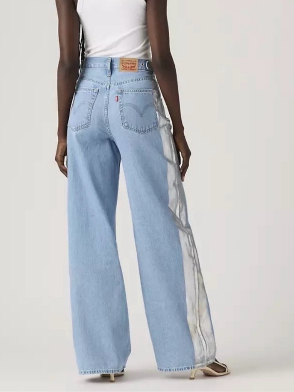 Levi's Light Blue Wide-Leg Jeans with White Side Panel 30”x33”